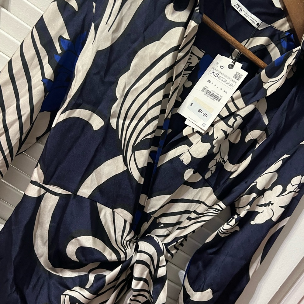 ZARA PRINTED SHIRT DRESS - Picture 11 of 11